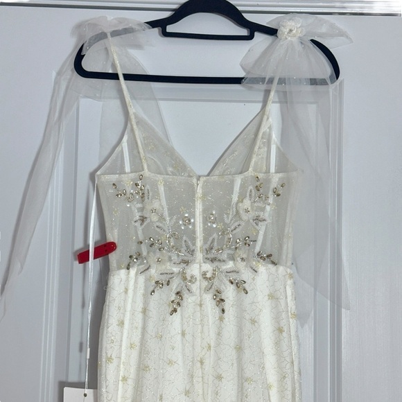 Mac Duggal Style 50666 White & Gold Embellished Mermaid Gown Women’s US 6 - Picture 9 of 11